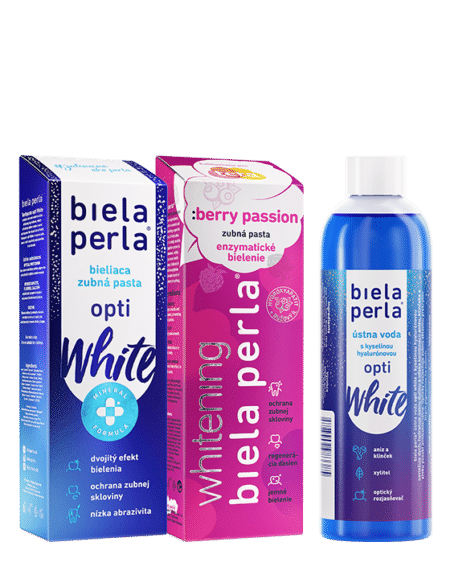 Komplexná starostlivosť: opti White pasta a voda + :berry passion