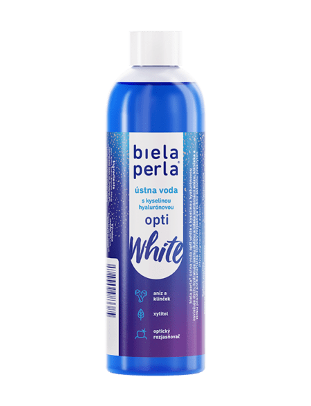ústna voda s kyselinou hyalurónovou opti White